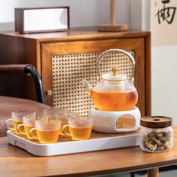 下午茶茶具玻璃泡花茶壺蠟燭煮茶爐加熱養生花茶杯子水果茶壺套裝