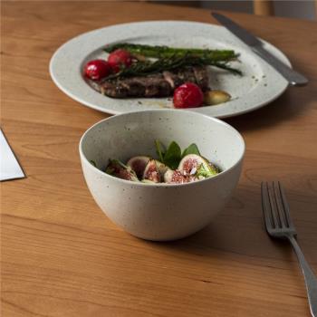 tatanara ins奶油色芝麻釉Brunch餐盤北歐陶瓷餐具家用平盤沙拉碗