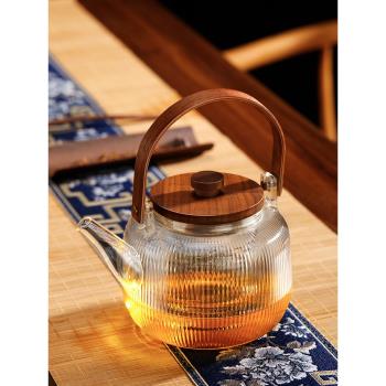 玻璃煮茶壺泡茶家用耐高溫茶具套裝提梁燒水壺煮茶器電陶爐泡茶壺