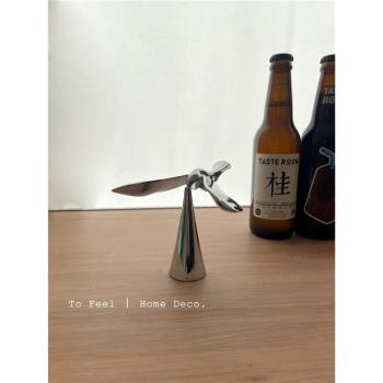 飛鳥開瓶器啤酒不倒翁懸浮起瓶器平衡金屬不銹鋼家用商用創意擺件