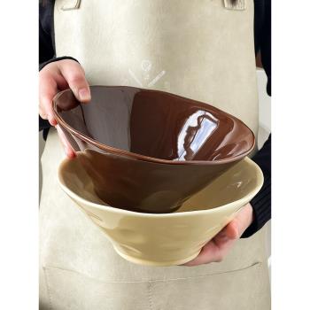 MIXIM錘紋斗笠泡面碗陶瓷拉面碗水果沙拉碗ins風大碗湯碗面碗家用