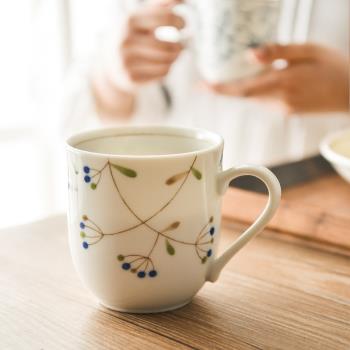 日本進口陶瓷馬克杯牛奶早餐杯情侶家用喝水辦公杯子創意帶把茶杯