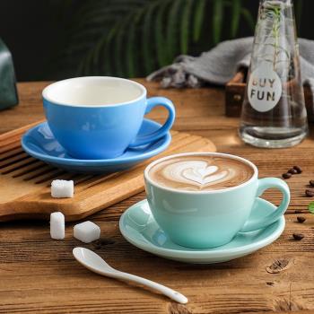 陶瓷咖啡杯300ml加厚專用拿鐵拉花杯簡約卡布奇諾摩卡意式濃縮杯