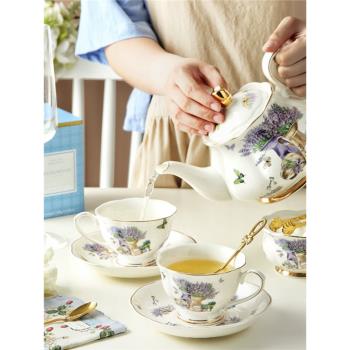 雅思婷•咖啡杯套裝奢華高端杯蝶茶壺茶杯英式精致下午茶茶具