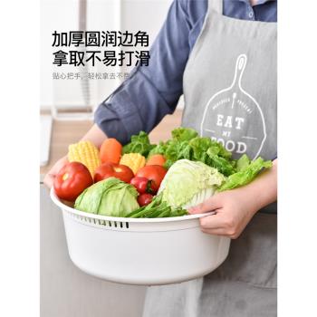 ASVEL日本進口洗菜盆廚房家用洗水果蔬菜收納筐塑料菜籃子瀝水籃