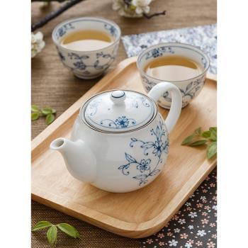 陶趣居日本進口線唐草泡茶壺茶具套裝組合茶杯日式陶瓷湯吞杯子