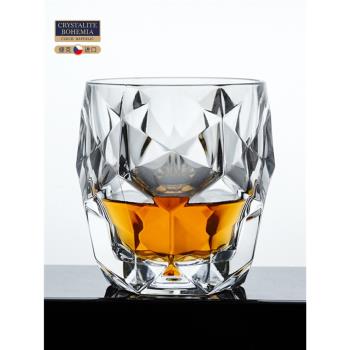 捷克進口BOHEMIA水晶玻璃棱鏡杯威士忌酒杯白蘭地洋酒杯家用酒吧