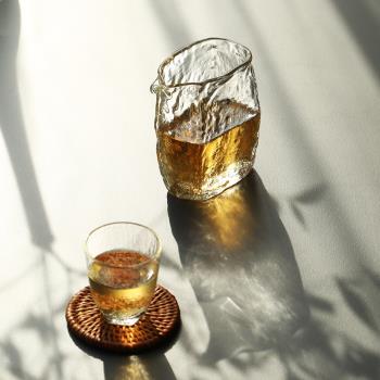 日式手工大號玻璃簡約加厚耐熱透明公道杯勻杯分茶器功夫茶具茶海