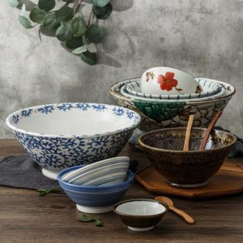陶趣居日本進口手繪陶瓷研磨碗大碗家用輔食工具商用日式料理盆