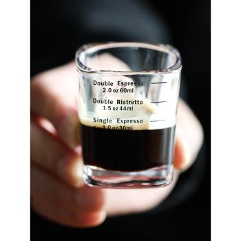 茶咖美器加厚玻璃盎司杯意式濃縮咖啡量杯帶刻度espresso萃取杯