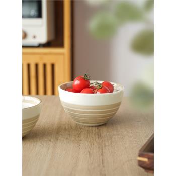 日本進口圓碗午柔系列家用陶瓷日式面碗簡約創意波點飯碗小湯碗