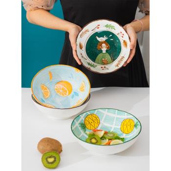 陶瓷大號個性可愛卡通日式面碗