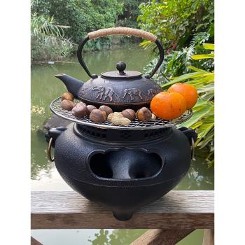 大象鐵壺日式鑄鐵茶壺無涂層生鐵壺手工鑄鐵茶復古燒水壺擺設茶具