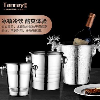唐雅香檳桶KTV酒吧不銹鋼冰塊桶酒吧創意網紅啤酒冰桶虎頭鹿頭