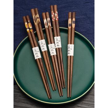 日式木筷子一人一筷高檔家用防霉防滑耐高溫筷2021家庭快子高顏值