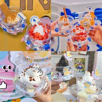 網紅冰淇淋杯一次性mini塑料咖啡杯迷你冷飲外賣游泳圈蛋糕杯烘焙