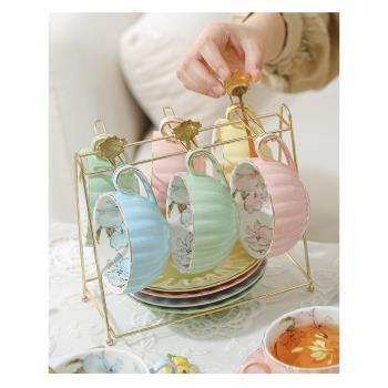 咖啡杯碟套裝歐式高顏值陶瓷杯精致少女心小眾家用法式下午茶茶杯