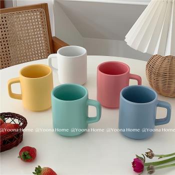 Yoona Home彩色陶瓷馬克杯水杯咖啡杯馬卡龍色陶瓷杯牛奶杯果汁杯