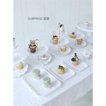 生日派對甜品臺展示架冷餐會茶歇擺臺蛋糕點心託盤婚禮甜品臺擺件