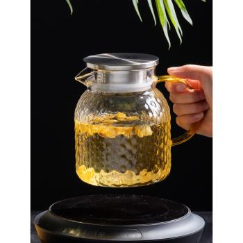耐高溫玻璃冷水壺家用客廳商用涼水壺果汁壺涼水杯茶壺泡茶大容量