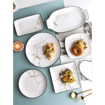 pure white round plates Dinner plate home cerami