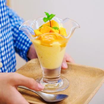 日本進口東洋佐佐木玻璃杯家用商用透明冰淇淋杯個性創意甜品杯