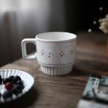陶瓷櫻桃帶把馬克杯可愛咖啡牛奶早餐杯創意個性水杯外貿日式復古