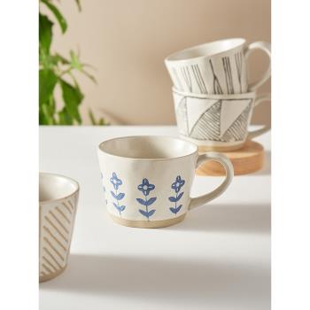 日式粗陶咖啡杯女辦公室泡茶喝水杯子家用個性小眾復古陶瓷馬克杯
