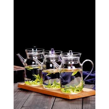 玻璃茶壺加厚綠茶專用泡茶器有蓋小宋壺內建過濾手執家用中式茶具