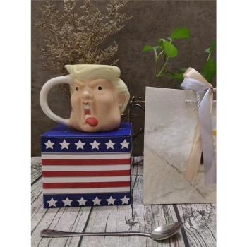 Donald Trump3D Mug搞笑創意馬克杯川普家用陶瓷咖啡杯3D立體水杯