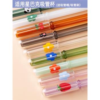 環保玻璃吸管高硼矽耐摔耐高溫玻璃吸管蓋吸管帽無鉛玻璃食品級