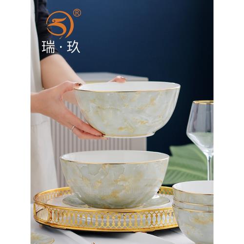 湯碗面碗盛菜大碗家用輕奢6-8英寸大號菜碗餐具骨瓷大湯盆海碗|碗|ETMall東森購物網