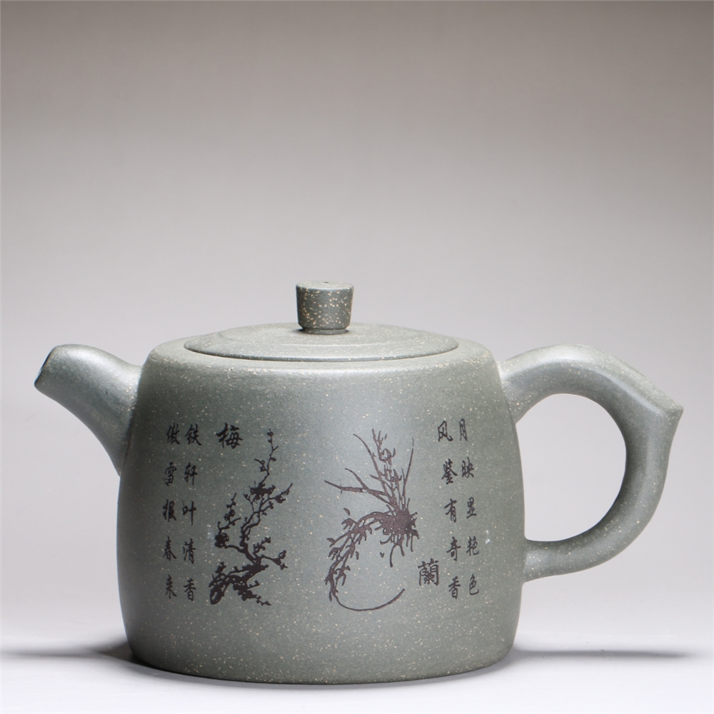 正宗宜興紫砂手工天際井欄壺(梅蘭竹菊馬到成功）|茶壺|ETMall東森購物網