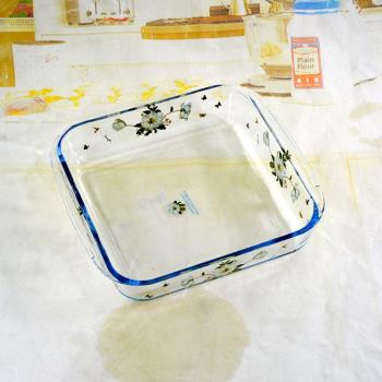 韓國正方形玻璃烤盤微波爐烤箱專用燒烤盤焗飯盤蒸魚盤家用沙拉盤