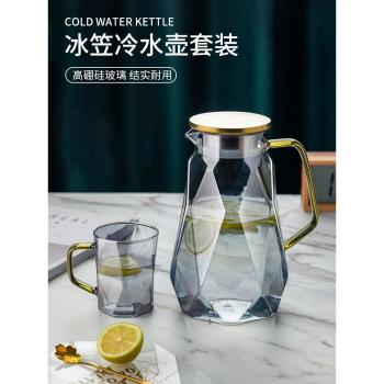 家用冷水壺耐高溫高硼硅玻璃涼水壺大容量白開水扎壺客廳果汁茶壺