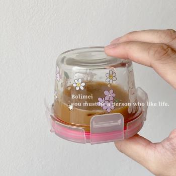 玻璃分裝瓶燕窩桃膠碗創意卡通食品級果醬盒嬰兒奶粉便攜密封盒子