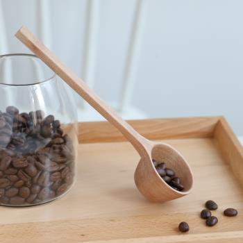 日式手工咖啡粉烘焙長柄木制勺