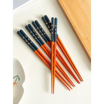 onlycook家用日式木筷子洗碗機木質筷子耐高溫餐具實木筷一人一筷