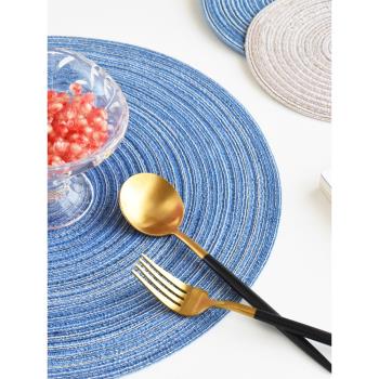輕奢餐墊苧麻編織杯墊日式家用餐桌隔熱墊創意廚房餐墊防燙西餐墊