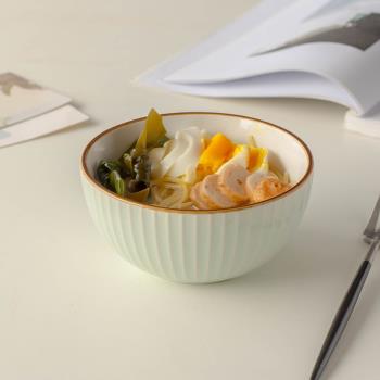 韓式ins風餐具日式金邊浮雕意面碗復古酸奶碗米飯碗北歐深碗 微瑕