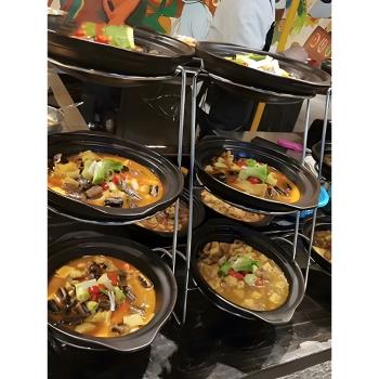 酒店餐廳飯店明檔菜品展示架展示盤支架擺臺展臺架子砂鍋涼菜菜架