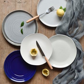 藝家創意日式陶瓷盤子簡歐西餐盤平盤湯盤家用菜盤淺盤沙拉盤微瑕