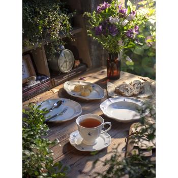 日式咖啡杯設計感小眾陶瓷杯子復古杯碟馬克杯下午茶餐具茶具套裝