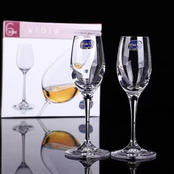 捷克BOHEMIA進口水晶玻璃酒杯高腳杯歐式水晶杯一口杯家用白酒杯