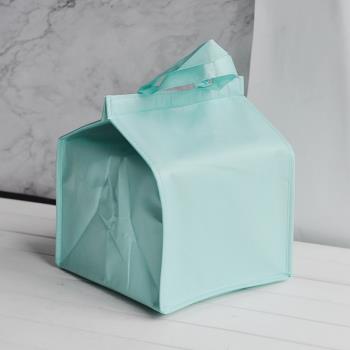 681012寸手提蛋糕盒保溫袋薄荷綠保冷袋點心冷藏袋加厚鋁箔保鮮包