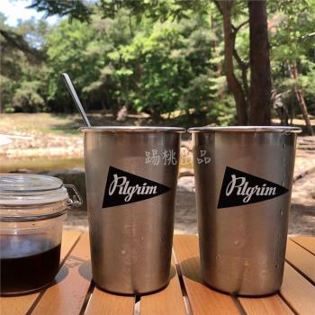 Pilgrim戶外露營304不銹鋼水杯啤酒杯防摔家用飲料杯子便攜咖啡杯