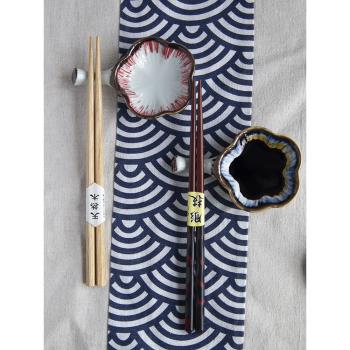 和風四季陶瓷蘸碟釉下彩家用多用筷托味碟創意小清新日式醬料碟子