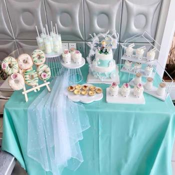 白色婚禮甜品臺擺件展示架生日蛋糕架子冷餐茶歇擺臺點心盤甜品架
