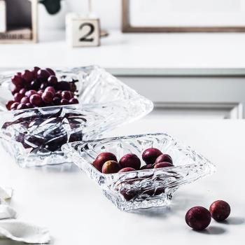 無鉛水晶玻璃水果盤 大號現代客廳創意家用茶幾零食果盤歐式簡約