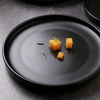 餐具黑色意面簡約磨砂素雅擺盤